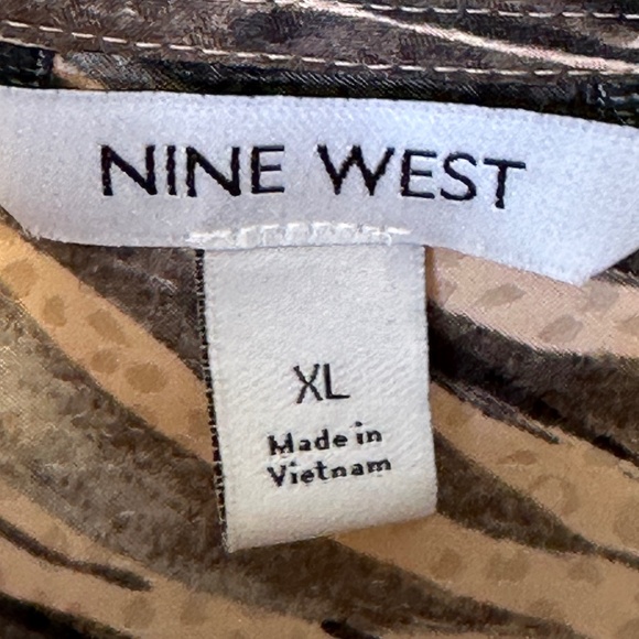 Nine West | Zebra Print Y2K Vibes Spaghetti Strap Jacquard Satin Cami Tank Top - Picture 12 of 15